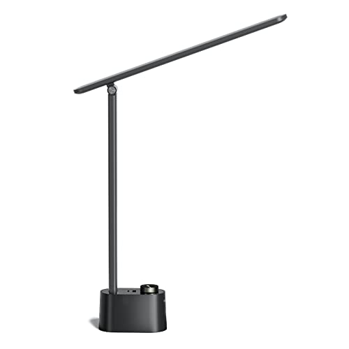 Honeywell Desk Lamp Home Office - LED Lighting with Charging Station A+C USB Port for Small Spaces Bedroom Reading Crafts HWT-H01 Black