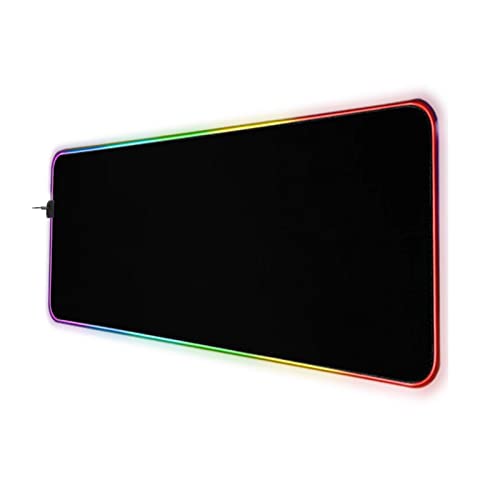 MINISO Gaming Mouse Pad - Extra Large Desk Mat with 10 RGB Lighting Modes, Non-Slip Base and Water Resistant Coating - Perfect for Office and Home Use (Black, 27.5' x 11.8')