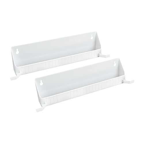 Rev-A-Shelf Tip-Out Accessory Organizer Tray for Kitchen/Bathroom Drawers with Heavy Duty Tab Stops, 14 Inch, White, 2-Pack, 6562-14-11-52