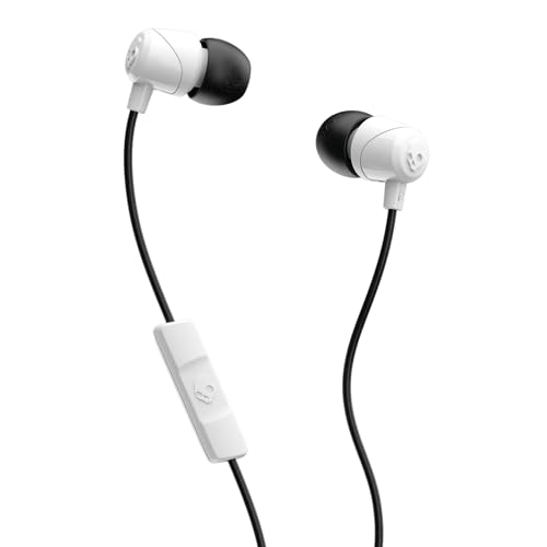 Skullcandy Jib In-Ear Wired Earbuds, Noise Isolating, Microphone, Works with Bluetooth Devices and Computers - White