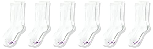Hanes Ultimate girls 6-pair Pack Crew fashion liner socks, White, Medium US