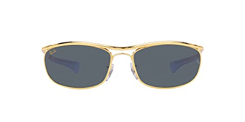 Ray-Ban RB3119M Olympian I Deluxe Rectangular Sunglasses, Legend Gold/Blue, 62 mm