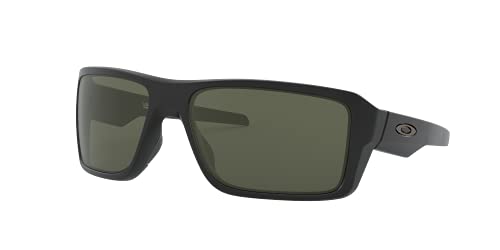 Oakley Men's OO9380 Double Edge Rectangular Sunglasses, Matte Black/Dark Grey, 66 mm
