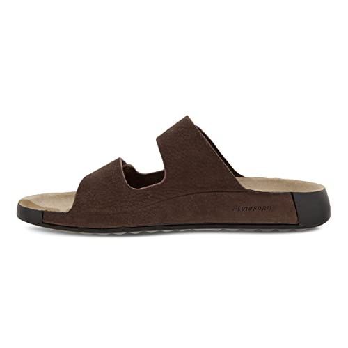 ECCO Men's Cozmo Two Band Slide Sandal, Mocha, 9-9.5
