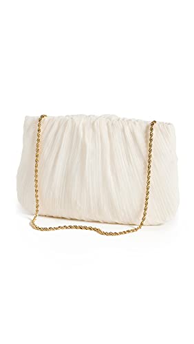 Loeffler Randall Women's Brit Flat Pleated Pouch, Pearl, Off White, One Size