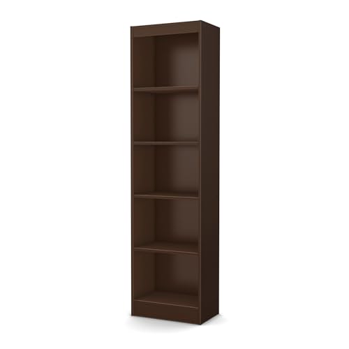 South Shore Axess 5-Shelf Narrow Bookcase, Chocolate