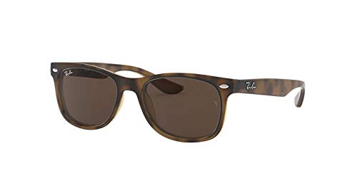 Ray-Ban Kids' RJ9052S New Wayfarer Square Sunglasses, Havana/Dark Brown, 48 mm