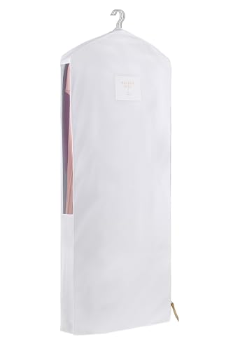 Luxury Cotton Garment Storage Bag | Long 58 Inch | Certified Organic Cotton Dress Bag | Breathable For Long Dresses & Coats Storage | Moth Proof Garment Bags for Hanging Clothes | Carbon Neutral