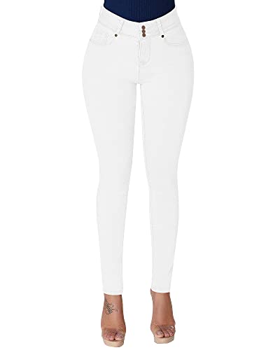 roswear Womens High Waisted Stretch Skinny Jeans White Large