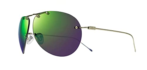 Revo Sunglasses Air 2: Polarized Lens with Rimless Titanium Aviator Frame, Satin Gunmetal Frame with Evergreen Photochromic Lens