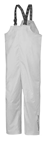 Helly-Hansen Workwear Waterproof Processing Bib Pants for Men Made from PVC-Coated Polyester with Adjustable Suspenders, White - Medium