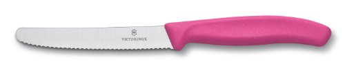 Victorinox Swiss Classic 4-1/2-Inch Utility Knife with Round Tip, Pink Handle