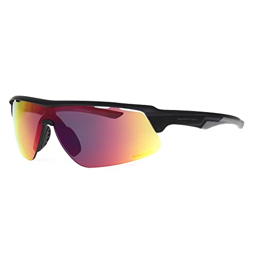 Rawlings Change Up Spotter Youth Baseball Sunglasses, Matte Black/Red Mirror, 64mm