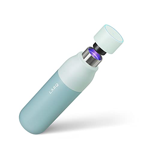 LARQ Bottle PureVis 17 oz - Self-Cleaning and Insulated Stainless Steel Water Bottle with UV Water Purifier and Award-winning Design | Reusable & Travel Friendly, Seaside Mint