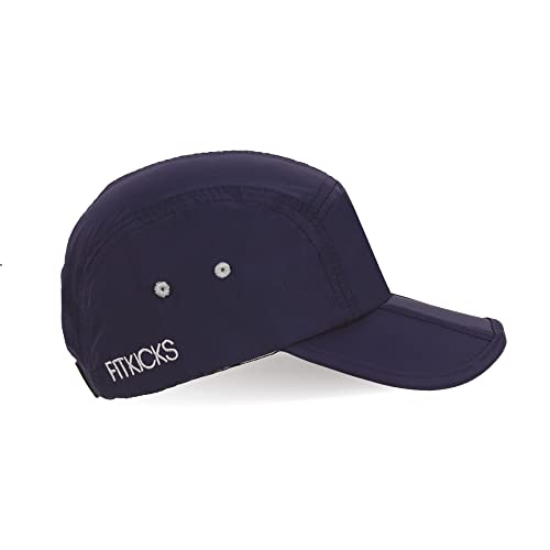 FITKICKS Folding Cap, Comfortable and Adjustable Ball Cap, UPF 50+ Sun Cap for Men and Women, Navy V2