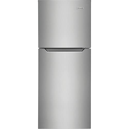 Frigidaire 10.1 Cu. Ft. Compact ADA Top Freezer Refrigerator in Brushed Steel with Electronic Control Panel, Reversible Door Swing, ENERGY STAR