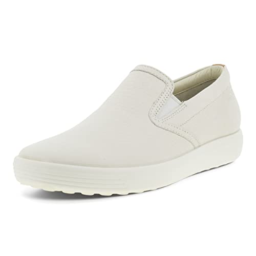 ECCO Women's Soft 7 Casual Slip On Sneaker, White/Powder, 7-7. 5