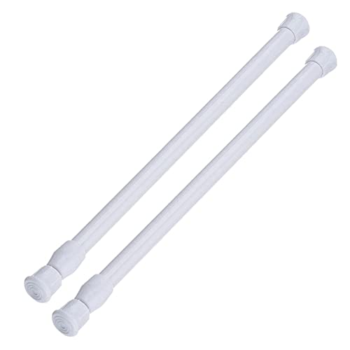 AIZESI Spring Tension Curtain Rods Short Tension Rod (White, 16' to 28'-2Pcs)