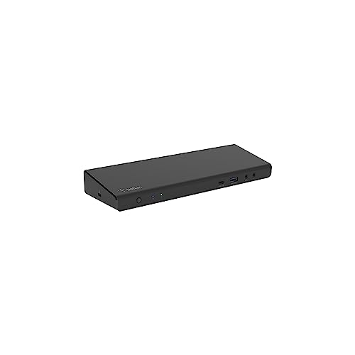 Belkin Triple Display DisplayLink Docking Station Hub with 3 HDMI Ports, 2 DisplayPorts for Triple 4K Display with 85W Power Delivery, Gigabit Ethernet, 3.5mm Mic/Speaker, 1 USB-C and 5 USB-A Ports