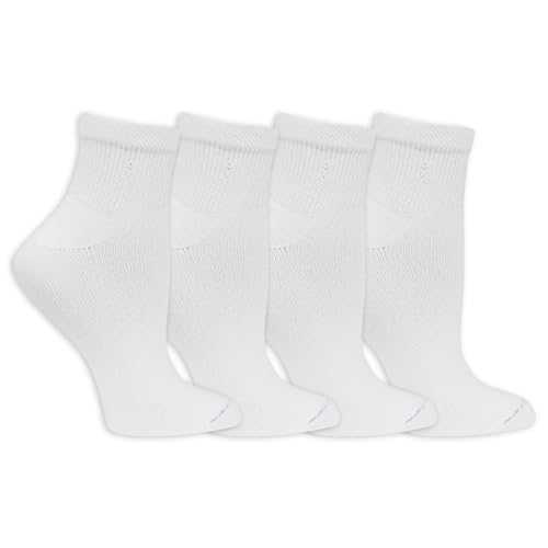 Dr. Scholl's Women's 4 Pack Diabetic and Circulatory Non Binding Ankle Socks, White, Shoe Size: 8-12