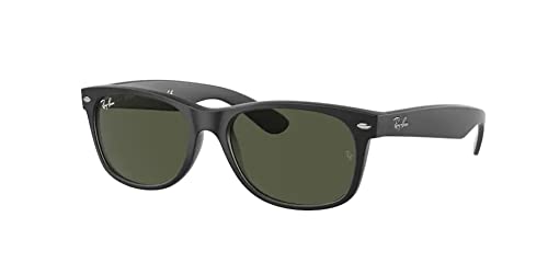 Ray-Ban RB2132 NEW WAYFARER Sunglasses For Men For Women + BUNDLE with Designer iWear Eyewear Kit (Rubber Black/G-15 Green)