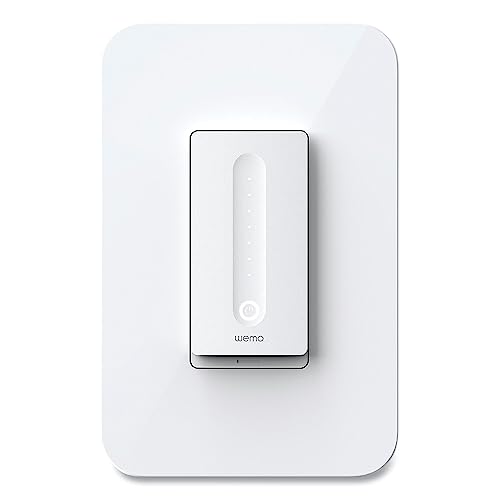 WeMo - WDS060 Wemo WiFi Smart Dimmer Switch (Dim + Control Lights from Anywhere w/App, Voice Control w/Alexa, Google Assistant, Apple HomeKit)