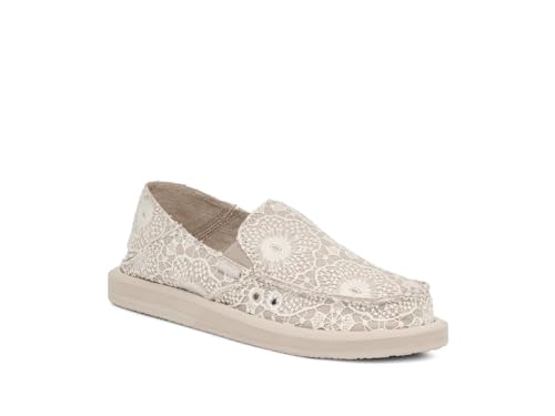 Sanuk Donna Crochet White/Oatmeal 1 8 B (M)