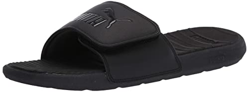 PUMA Men's Cool Cat Hook & Loop Slide Sandal, Black, 10 M US