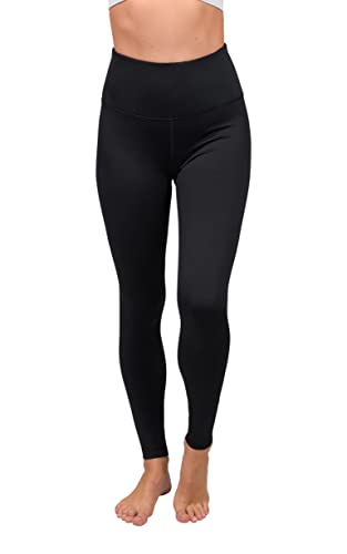 90 Degree By Reflex High Waist Fleece Lined Leggings - Yoga Pants - Black - Large