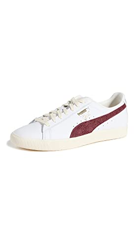 PUMA Select Men's Clyde Base Sneakers, White-Wood Violet-Team Gold, 13 Medium US