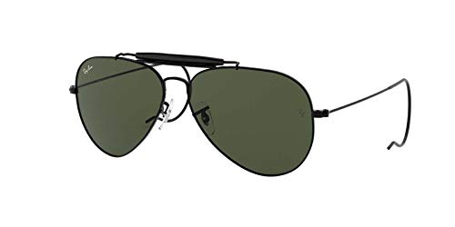Ray-Ban RB3030 Outdoorsman I Aviator Sunglasses, Black/G-15 Green, 58 mm