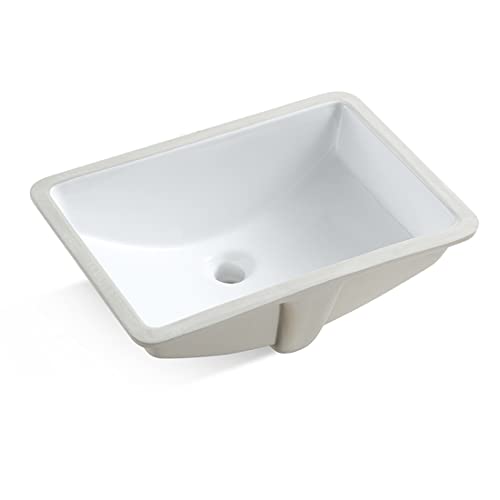 MEJE #202H -18 Inch Vessel Sink Rectangle Undermount Bathroom Sink Lavatory Vanity Ceramic, White