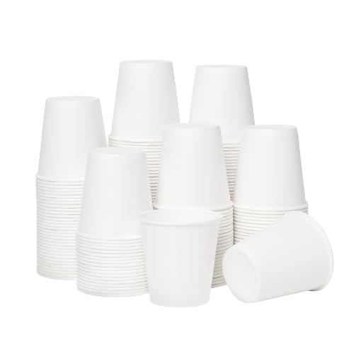 RACETOP [100 Count] 3 oz Paper Cups Bathroom, Small Paper Cups Disposable, Bathroom Cups, Mouthwash Cups, Ideal for Bathroom, Snack