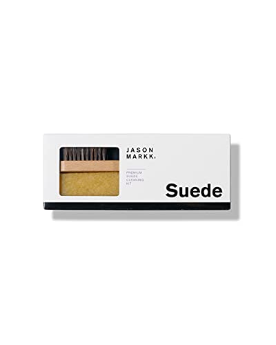 Jason Markk Suede Cleaning Kit - Horsehair Bristle Brush - Shoe Stain Eraser - Suede and Nubuck Cleaner - Dry Cleans Fabric and Dirty Midsoles - Effectively Removes Stubborn Dirt from Footwear