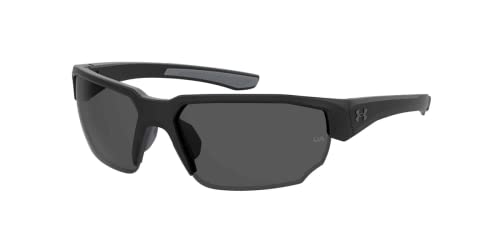 Under Armour Blitzing UA0012/G/S 0003/M9 70MM Matte Black/Gray Special Shape Sunglasses for Men + BUNDLE With Designer iWear Eyewear Kit