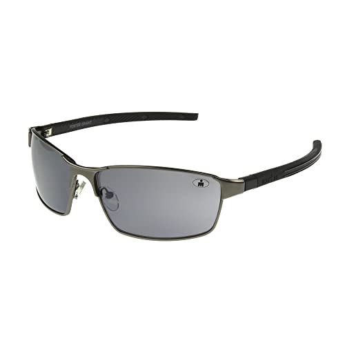 Ironman Stride Rectangle Sport Sunglasses for Men, Matte Gunmetal/Black, 61mm