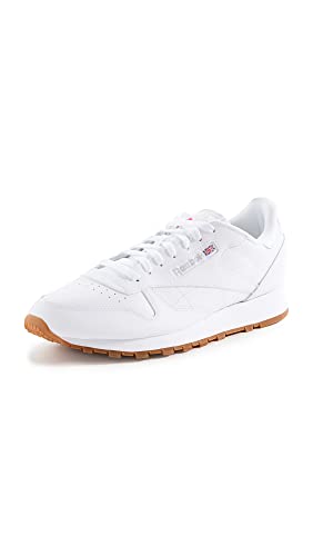 Reebok unisex adult Classic Leather Sneaker, Ftwr White/Pure Grey 3/ Rubber Gum-03, 11.5 Women 10 Men US