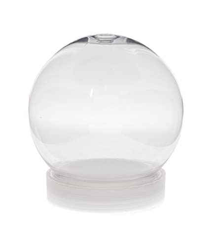Creative Hobbies 4 Inch (100mm) DIY Snow Globe Water Globe - Clear Plastic with Screw Off Cap | Perfect for DIY Crafts and Customization