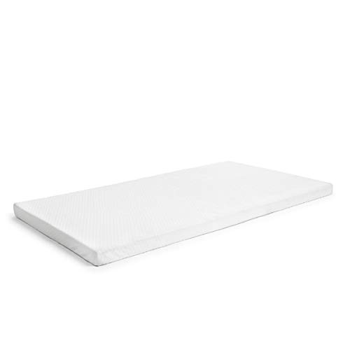 Milliard 2-Inch Ventilated Memory Foam Crib and Toddler Bed Mattress Topper with Removable Waterproof 65-Percent Cotton Non-Slip Cover - 52' x 27' x 2' White