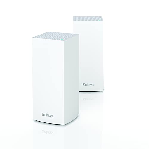 Linksys MX8000 Mesh WiFi Router - AX4000 WiFi 6 Router - Velop Tri-Band WiFi Mesh Router - WiFi 6 Mesh Computer Routers For Wireless Internet - Internet Router - Connect 80+ Devices, 5,400 Sq Ft, 2-Pk