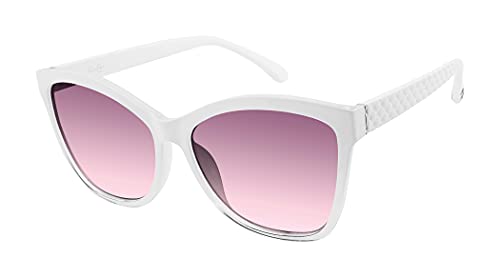 Jessica Simpson Womens J5823 Quilted Rectangular Sunglasses With Uv400 Protection. Glam Gifts For Her, 57.8 Mm, White Crystal, 57.8 Mm US