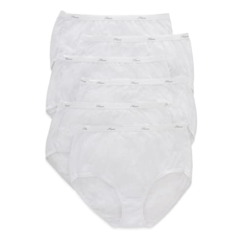 Hanes womens Cotton briefs underwear, 6 Pack - Brief White, 8 US