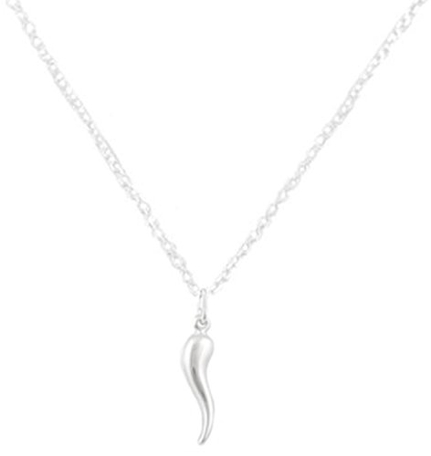 JOTW Italian Sterling Silver Horn, Hamsa Hand, Whale Tail, Nefertiti and Opal Star of David Pendant with an 18 Inch Necklace (Italian Horn (Small))