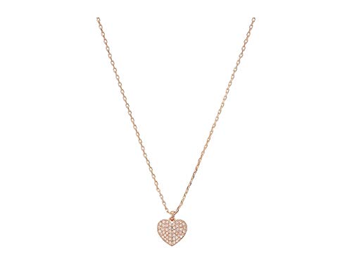 Kate Spade New York Heart to Heart Pave Mini Pendant Necklace Clear/Rose Gold One Size