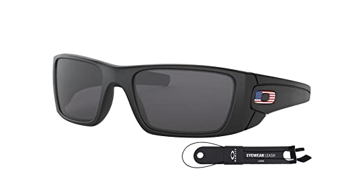 Oakley Fuel Cell OO9096 909638 Matte Black/Grey Sunglasses For Men Bundle Leash + VISIOVA Accessories