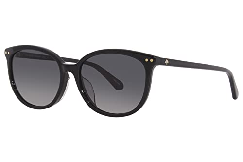 Kate Spade New York Women's Alina/F/S Round Sunglasses, Black, 55mm, 17mm