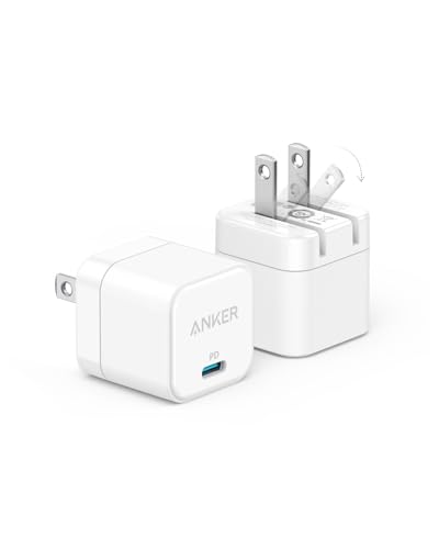 USB C Charger, Anker 2-Pack Fast Charger with Foldable Plug, PowerPort III 20W Cube Charger for iPhone 15/15 Plus/15 Pro/15 Pro Max/14, Galaxy, Pixel 4/3, iPad/iPad Mini, and More(Cable not Included)