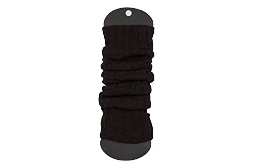 SERIMANEA Wool Knit Long Leg Warmers for Women and Girls, Warm and Comfortable, Black, Winter Ankle Cuffs, Medium Size, Max Circumference 14.5' and Calf Length 23.6'