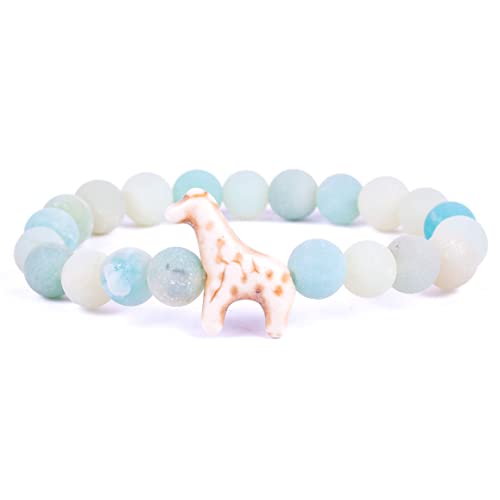 Fahlo Giraffe Tracking Bracelet, Elastic, supports Somali Giraffe Project, one size fits most for Men and Women (Sky Stone)