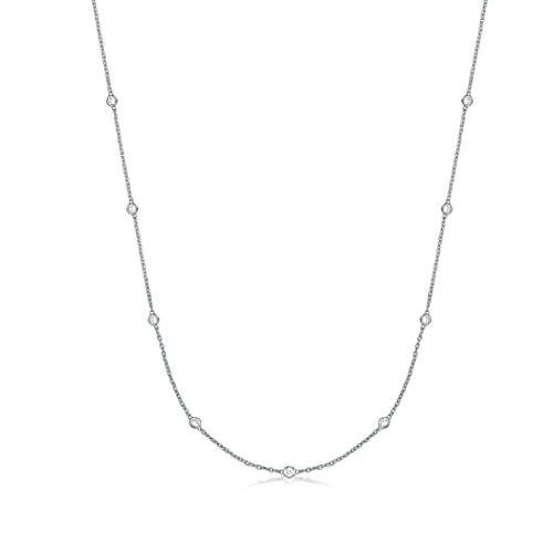 1 Carat Lab Grown Diamond by the Yard Necklace for Women in 925 Sterling Silver 18 Inches Long (G-H, VS2-SI1, cttw) Lobster Claw by Lavari Jewelers